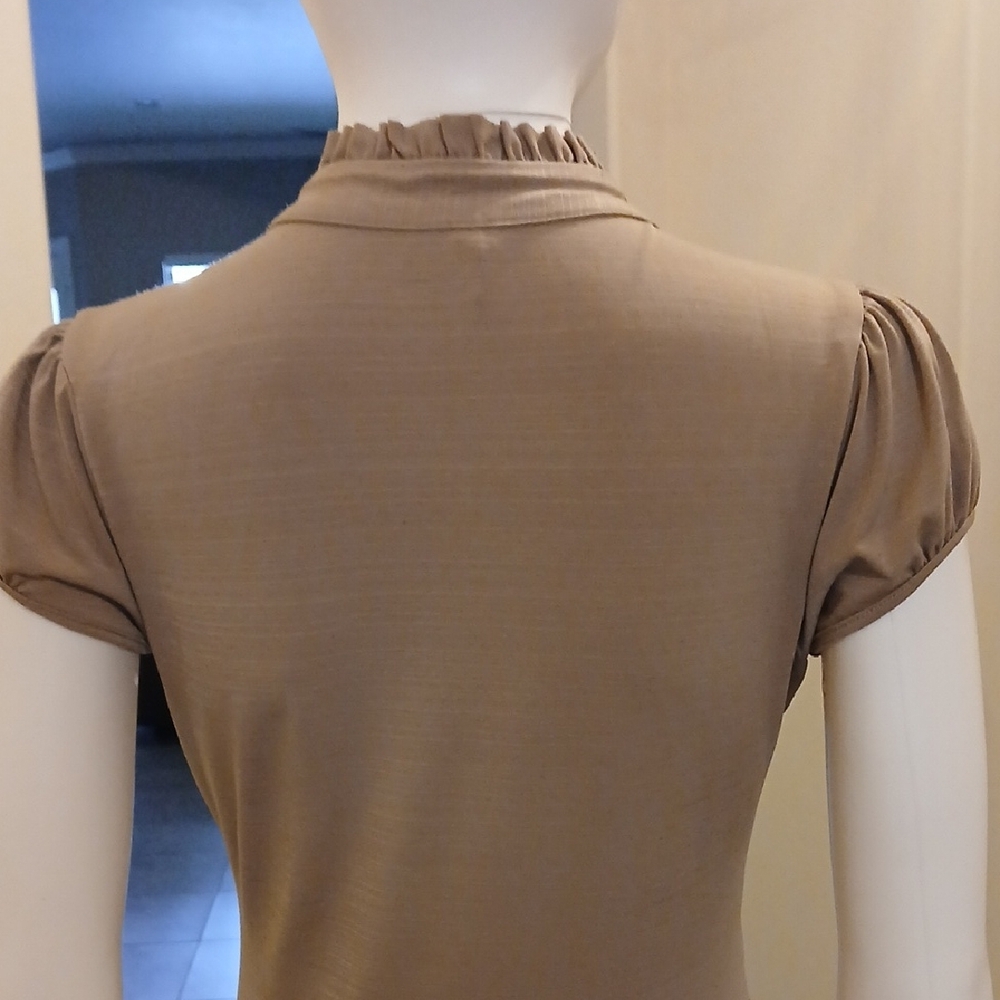 HeartSoul Tan Ruffled Blouse - Picture 7 of 12